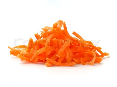 Grated Carrots Isolated On White Stock Image Colourbox