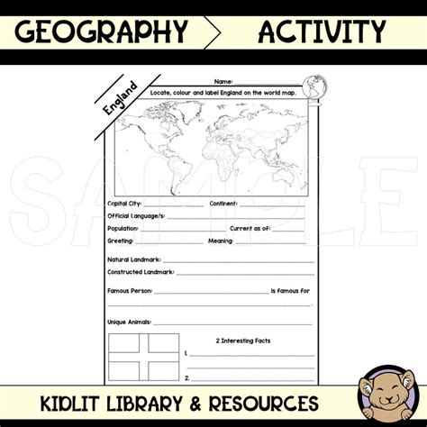 England Fact File Worksheet Made By Teachers