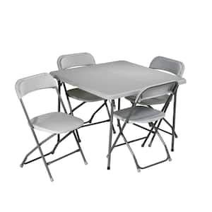 Carnegy Avenue Gray Madison Piece Folding Card Table And Chairs Set