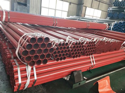 Astm A53 Erw Gr B Red Painted 1 X 6m Fire Fighting Steel Pipe With