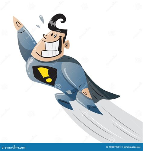 Strong Brave Courageous Superhero Flying Stock Vector Illustration Of