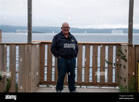 Enjoying The Lookout In Dildo Newfoundland Labrador Canada Stock