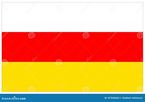 South Ossetia Flag Country In Caucasus Stock Vector Illustration Of