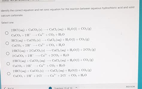 Solved Identify The Correct Equation And Net Ionic Equation Chegg