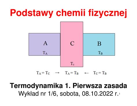 Termodynamika Termodynamika Pierwsza Zasada Wyk Ad Nr