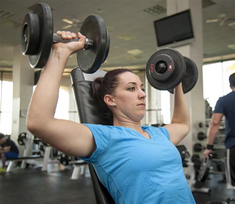 Woman Should Pressing On The Bench Image Free Stock Photo Public