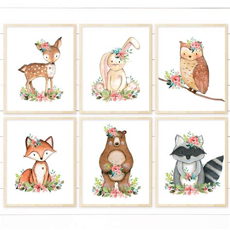 Woodland Animals Nursery Art Woodland Nursery Woodland Nursery Art