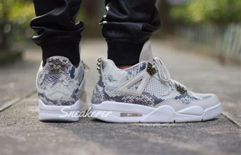 Air Jordan IV Retro Premium "Snakeskin" On-Foot Images | Complex