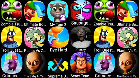 Ultimate Bowmasters Zombie Tsunami My Talking Tom 2 Sausage Wars Troll