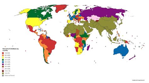 Here’s a map of the % of Christians in each country. : r/MapPorn