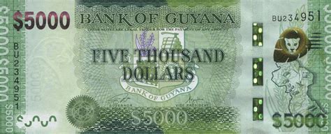 Guyana New 5 000 Dollar Note B122a Confirmed Introduced On 20 12 2022