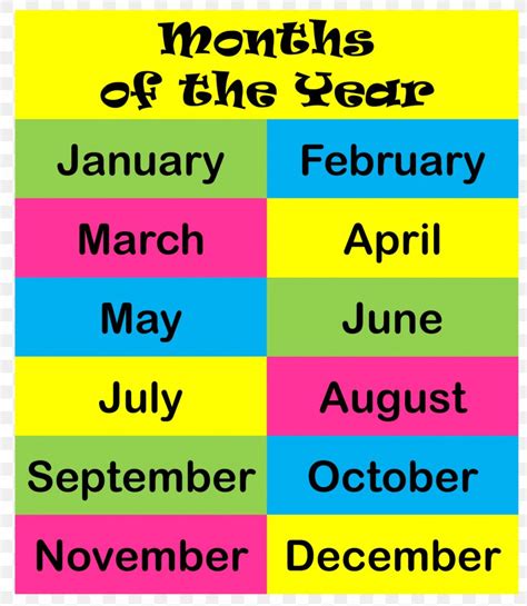 Months Of The Year Clipart