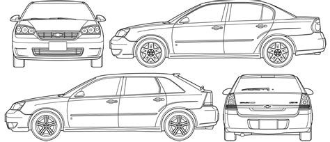 Chevrolet Malibu 2007 Blueprint Download Free Blueprint For 3d Modeling