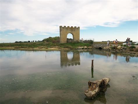 Shot Of The Arch Of Villeneuve Les Maguelone In The South Of France