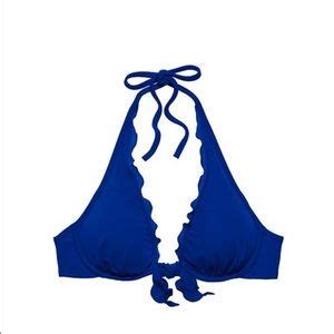Victoria S Secret Swim Dd Hightie Ruffle Halter Bikini Top Vs Nwt