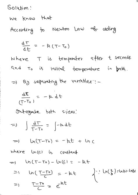 Solved When A Hot Object Is Placed In A Water Bath Whose Temperature Course Hero