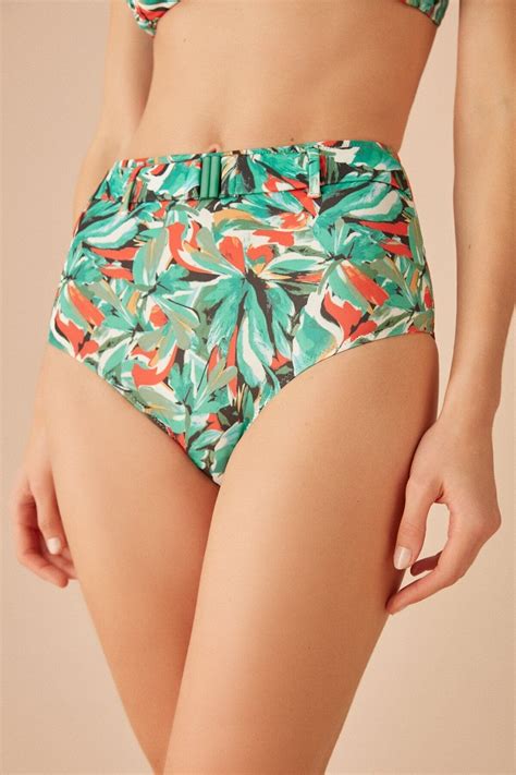 Suwen Y Ksek Bel Kemerli Desenli Bikini Alt Fiyat Yorumlar