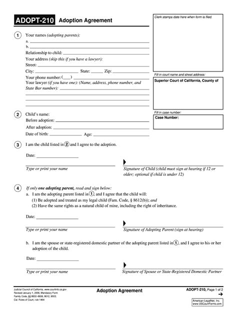 2006 Form CA ADOPT 210 Fill Online Printable Fillable Blank PdfFiller