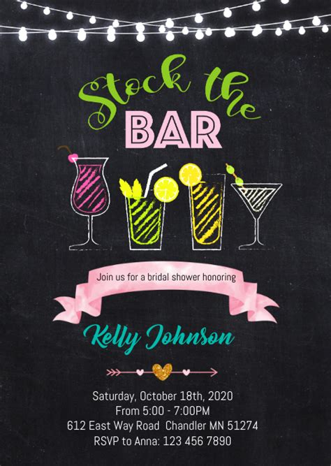 Stock The Bar Party Invitation Template Postermywall