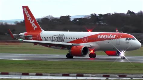 First Visit Of An EasyJet A320NEO To Manchester G UZHD Landing At