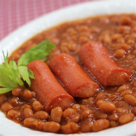 Homemade Baked Franks And Beans Add Salt Serve