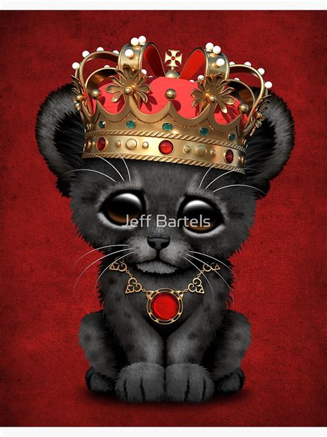 "Cute Royal Black Panther Wearing Crown" Art Print for Sale by ...