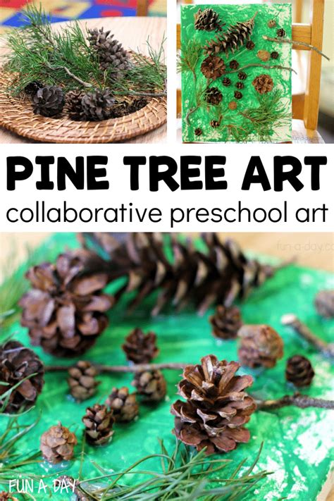 Collaborative Pine Tree Art Project for Kids - Fun-A-Day!