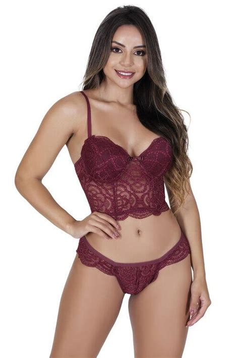 Comprar Conjunto Lingerie Em Renda Calcinha E Suti Bojo Ac Cia