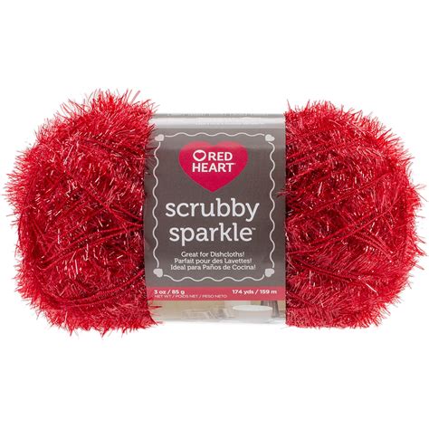 Red Heart Scrubby Sparkle Yarn Strawberry Michaels