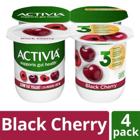 Activia Low Fat Probiotic Black Cherry Yogurt Cups Oz Pack