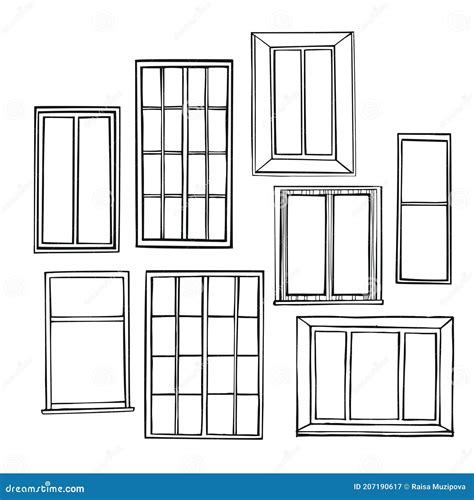 Hand Drawn Windows Vector Sketch Illustration Stock Vector