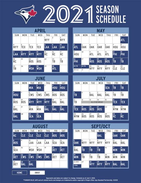 Blue Jays 2021 Printable Schedule - Printable Schedule