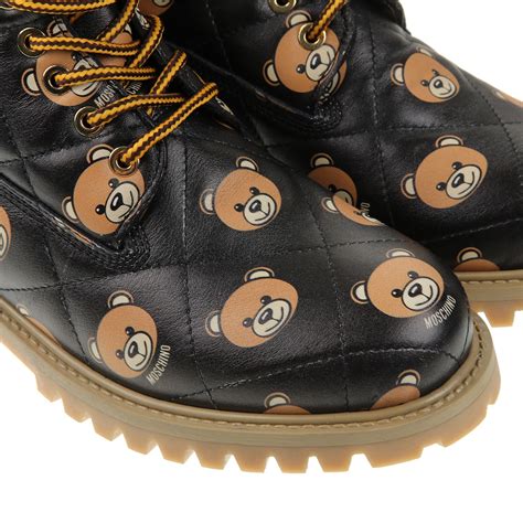 Moschino Teddy Bear Quilted Hiking Boots In Black Lyst