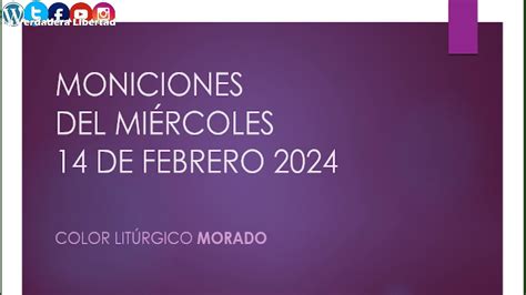 Moniciones del Miércoles de Ceniza 14 de Febrero 2024 miércoles de