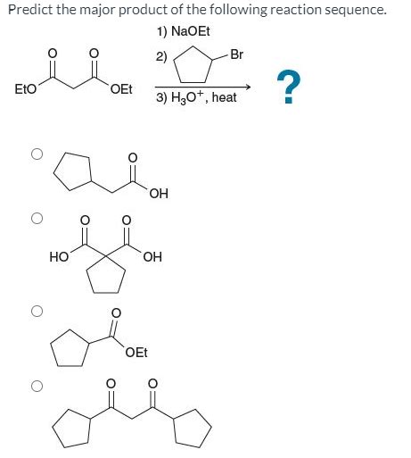 Solved Predict The Major Product Of The Following Reaction