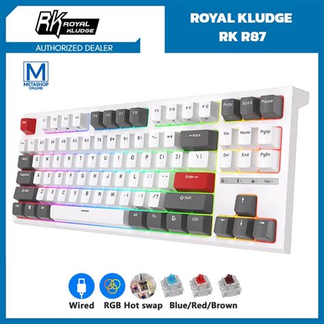 Jual ROYAL KLUDGE RK R87 WIRED MECHANICAL KEYBOARD 80 GAMING HOTSWAP