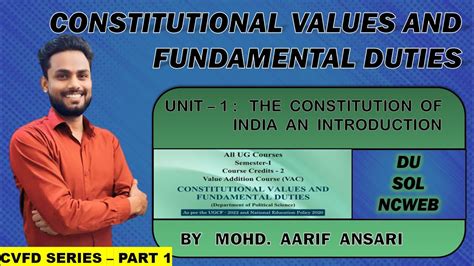 Constitutional Values And Fundamental Duties Part 1 Vac Du Sol