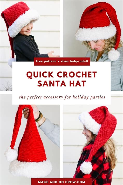 Easy Santa Hat Crochet Pattern For All Ages Free Christmas Crochet