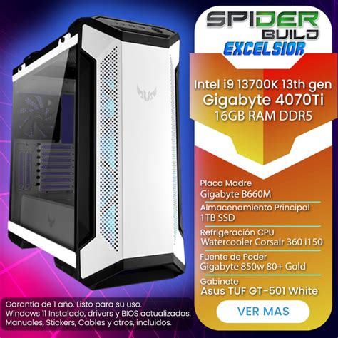 Spider Build Excelsior Intel I7 13700KF RTX 4070Ti Super 32 GB RAM