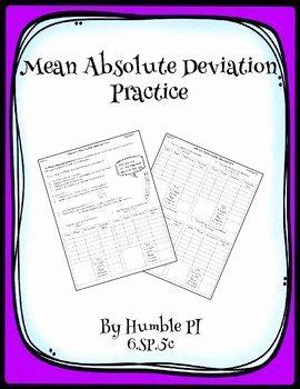 Mean Absolute Deviation Worksheet New Mean Absolute Deviation Practice