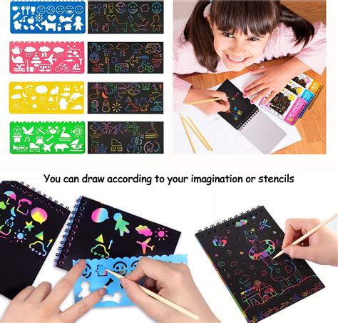 Scratch Art Note Paper For Kids Ky Tech 3 Packs Scratch Art Notes