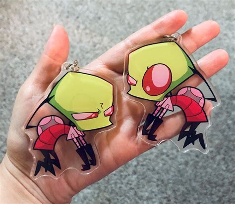 Invader Zim Keychain ZIM Etsy