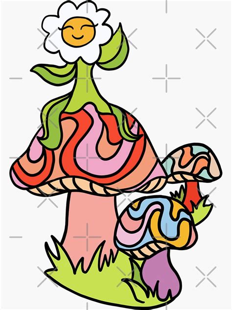 Pleasing Shroom Bloom Sticker For Sale By Thelesserknown Redbubble