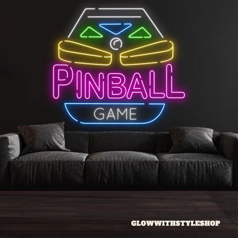 Pinball Game Neon Sign Pinball Led Sign Game Room Decor Man Etsy