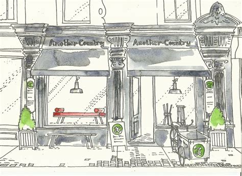 Charles Mellersh Storefront Sketch Sketches Gallery Shop Front Design