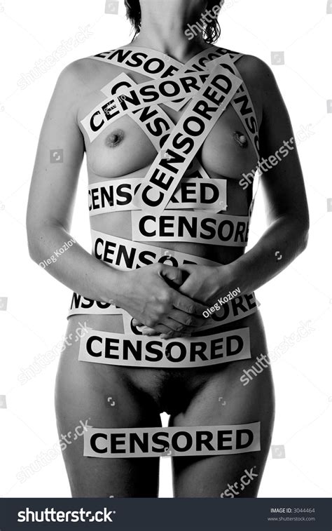 Nude Womans Body Censored Stickers Everywhere Stock Photo 3044464
