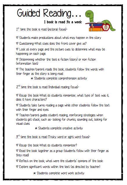 Free Guided Reading Folder Information