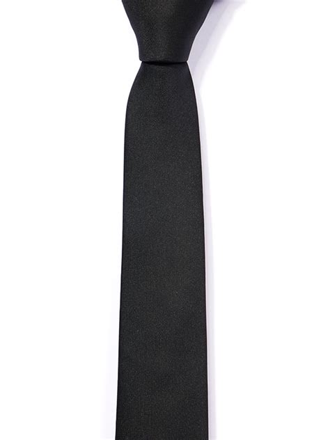 Buy Zt 257 Structure Solid Black Polyester Tie Zodiac