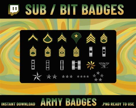 Army Military Sub Badges Army Military Ranks Badges High Etsy