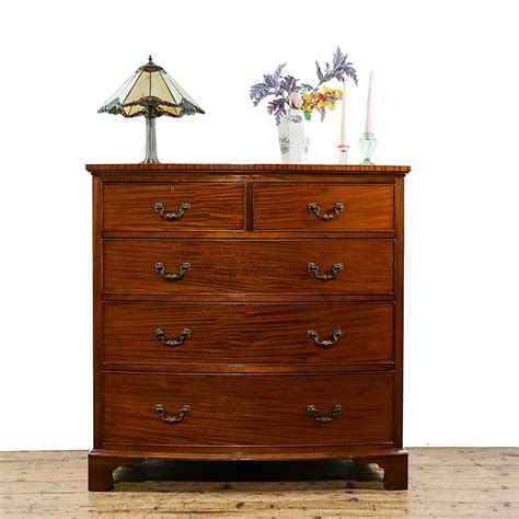 Antique Edwardian Mahogany Bow Front Chest Of Drawers M 5311